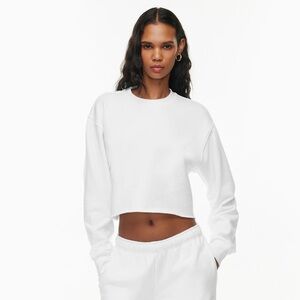 Aritzia TNA White Cropped Sweatshirt